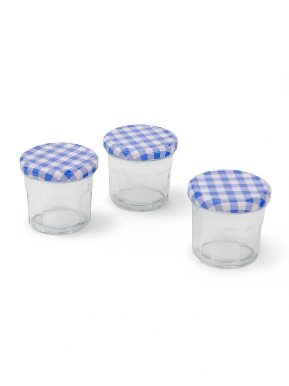 Set of 3 Small Glass Jars with Blue Gingham Lids Target Bullseye Playground